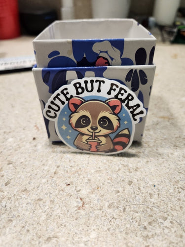 Cute But Feral Raccoon Sticker - Sticker - Charm and Char